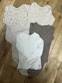 【美品】H&M ボディスーツ バースデイ　ロンパース　肌着　80 5枚セット