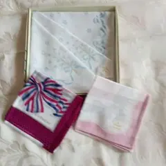 GIVENCHY リボンデザイン ハンカチ 3枚セット
