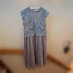 《新品、未使用》mysty woman レースプリーツチュールドレス