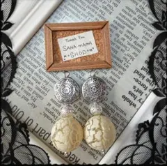 ひび割れイエローピアスorイヤリング