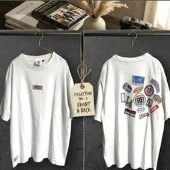 ヴィンテージライク✨VISION STREET WEAR ロゴ総柄バックT Mのサムネイル