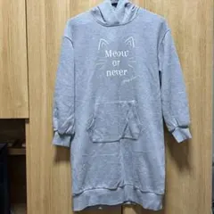 mezzo piano junior メゾピアノジュニア フードワンピ グレーM