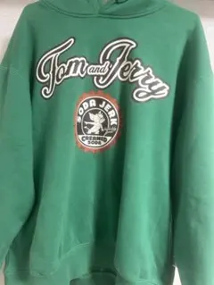 トムとジェリー フード付きスウェット グリーン