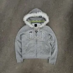 00s archive GAP fur zip hoodie Y2K グレー