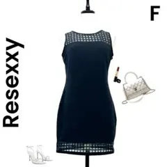 【Resexxy】リゼクシー ミニワンピ 黒 裾シアー ストレッチ