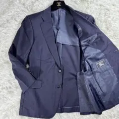 【美品】BURBERRY バーバリー テーラードジャケット 無地 ネイビー L
