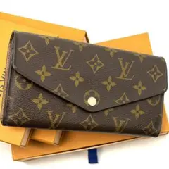 良品 現行 ルイヴィトン モノグラム ポルトフォイユ サラ 財布 茶 16カード