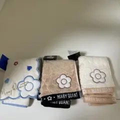 ひ*)様 MARY QUANT 花柄タオルハンカチ 3枚セット