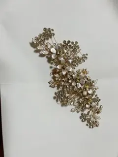 ゴールド花クリスタルヘッドドレス