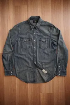 極美品 RRL デニムウエスタンシャツ コンチョボタン 希少Lサイズ 