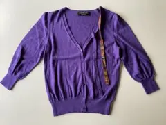 ポールスミスブラックリボン付きカーディガン紫M ¥1,500