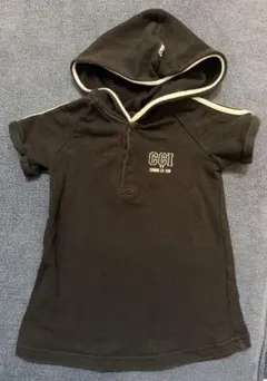 COMME CA ISM フード付き 半袖 ワンピース ブラック　80cm