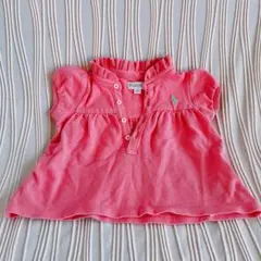 Ralph Laurenピンク フリル襟 ポロシャツ70cm