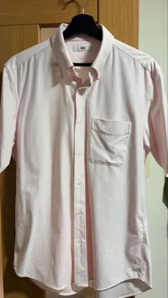 UNIQLO 半袖ボタンダウンシャツ ピンク L