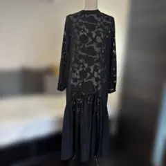 sakishimatokyo 黒　花柄シアーロングワンピース　Fのサムネイル