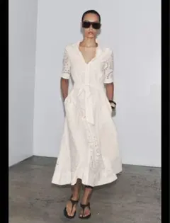 ZARA ZW COLLECTION 刺繍入りシャツワンピース（XS）