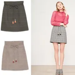 lily brown チェック台形スカート