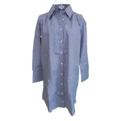 【新品タグ付き】Nissen　ニッセン　ブルー　ストライプ シャツワンピース