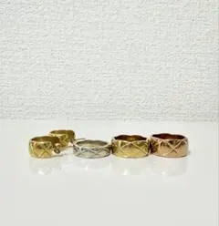 キルティングデザイン リング・ピアスセット