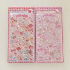 キティ 赤 ピンク ボンボンドロップシール 第二弾 2枚セット 正規品 新品