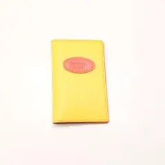 本革　ゴルフ　スコアカードケース　オレンジ×イエロー