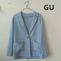 GU　テーラードジャケット　オーバーサイズ　ライトブルー系