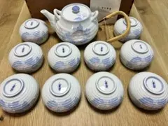 有田焼　雅峯　花柄急須と湯飲み10個セット