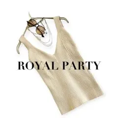 ROYAL PARTY ノースリーブ タンクトップ ニット リブ ビスチェ 夏のサムネイル