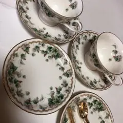 ナルミ ティーカップ2客セット＋ケーキ皿2枚 スプーン、フォーク 未使用