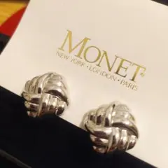 MONET　モネ　イヤリング　シルバー　四角い　大ぶり　ヴィンテージ