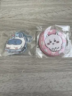 ちいかわ ぷっくりラバマスグミ 刺繍缶バッジビスケット ハチワレ