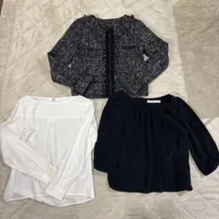 再値下げ！卒業式に！ツイードジャケットと長袖トップスセット