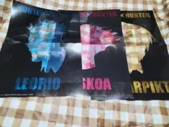 ヒソカ　クラピカ　クリアポスター　3枚セット ハンターハンター　レオリオ