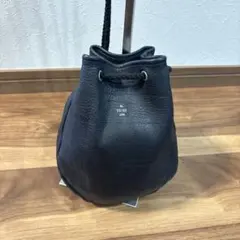 【美品】20/80 トゥエンティエイティ レザー 巾着 バッグ 黒 日本製 ミニ
