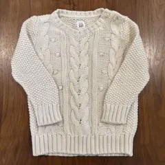 baby GAP ケーブルニットセーター 12-18ヶ月　ホワイト