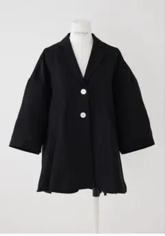 ENOF twill long coat Lサイズ　ブラック ENOF（イナフ）の「twill long coat（ステンカラーコート）」 - WEAR