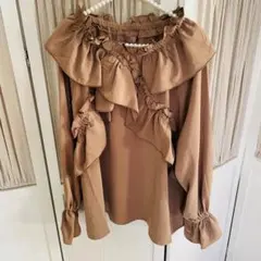 tal.by yumi.フリルデザイン長袖ブラウス ☆Ｌサイズ☆【新品未使用品】