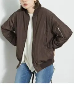 アーバンリサーチ リバーシブル ホワイト ブラウン MA-1 中綿 ジャケット