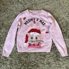H&M クリスマス猫柄ニット　134-140