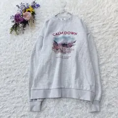 美品＊MN.L＊モノマート　長袖トレーナー　裏起毛スウェット　ゆったり　グレー