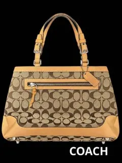 COACH vintage シグネチャー ハンドバッグ ベージュ