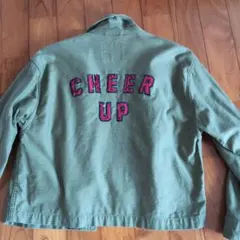 リーバイス ミリタリージャケットカーキ cheer upスパンコール刺繍