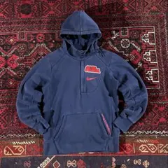 NIKE ナイキ カレッジロゴ プルオーバー パーカー ネイビー S