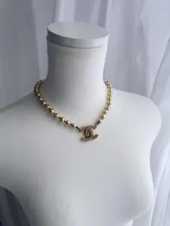 【極美品】CHANEL シャネル ココマーク パールネックレス ゴールド40cmのサムネイル