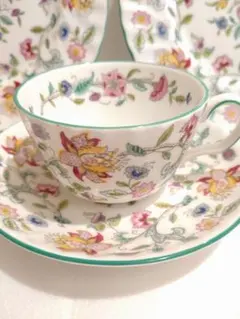 MINTON ティーカップ３客＆ ハドンホール　プレート２枚セット