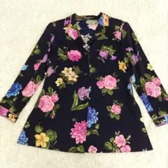 LEONARD　レオナール　テーラードジャケット　花柄　総柄　カンカン素材　ＬＬ LEONARD レオナール テーラードジャケット 花柄 総柄 カンカン