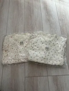 ハートとお花柄ワンピースロンパース　2枚セット