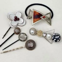 多様なデザインのヘアピン&ヘアゴムセット