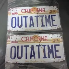 バック・トゥ・ザ・フューチャー　看板　デロリアン　ナンバープレート　レプリカ　車