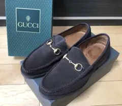 美品GUCCI◆ビットローファー/43.5/BRW/スウェード　グッチ